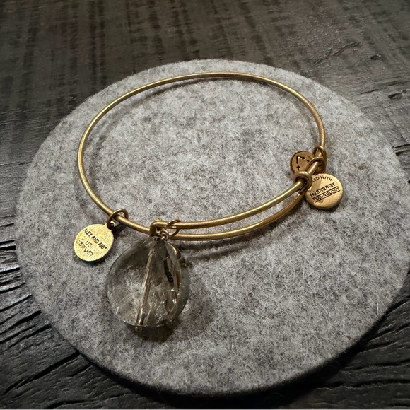 Alex and Ani Gold Charm Crystal Bangle Bracelet - Picture 2 of 3